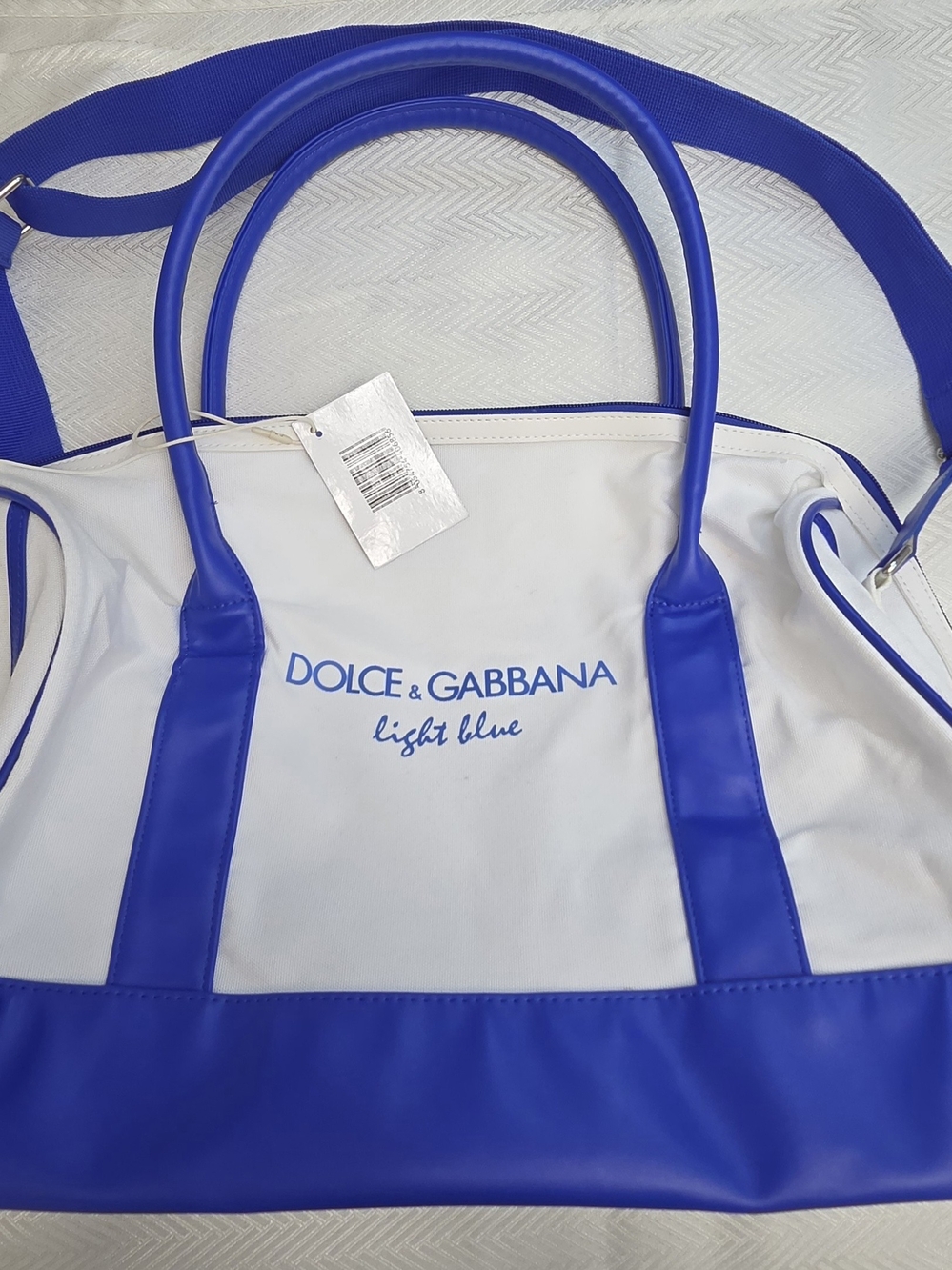 Dolce & Gabbana White and Blue Tote Bag